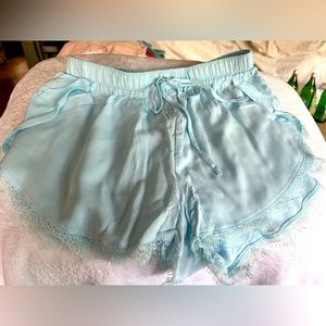 Forever 21 Lace-Trim Lounge Shorts in Powder Blue.              Women’s Small